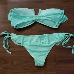 Forever 21 Swim - Forever 21 bikini swimsuit mint green ruffle small Forever 21 Swim - Forever 21 bikini swimsuit mint green ruffle small